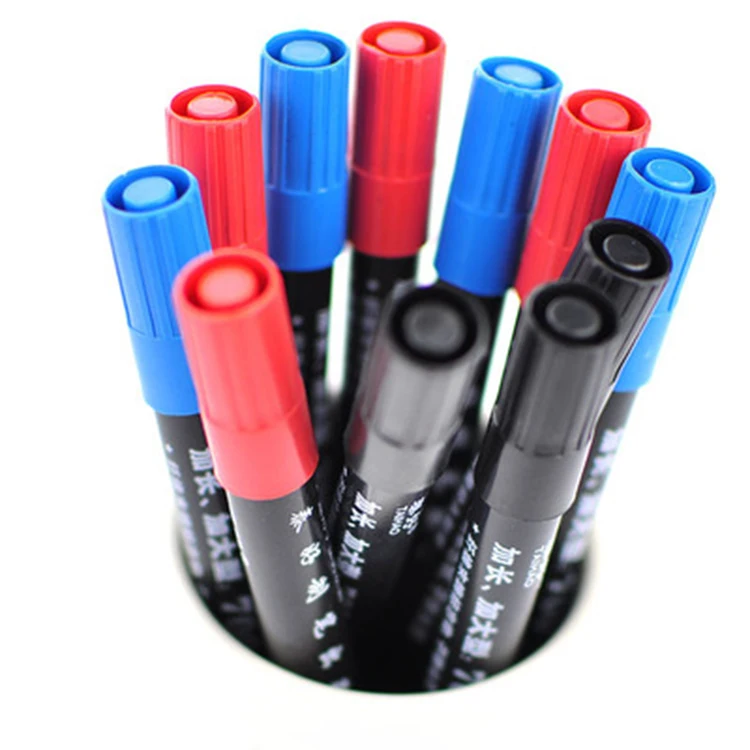 oily pen /mark pen 12 / box color box installed,blue, red, black multi color marker pen