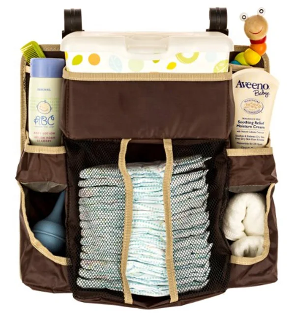 Wholesale Custom Folding Portable Sturdy Nursery Storage Hanging Baby Diaper Organizer For Diaper Changing Baby Bed