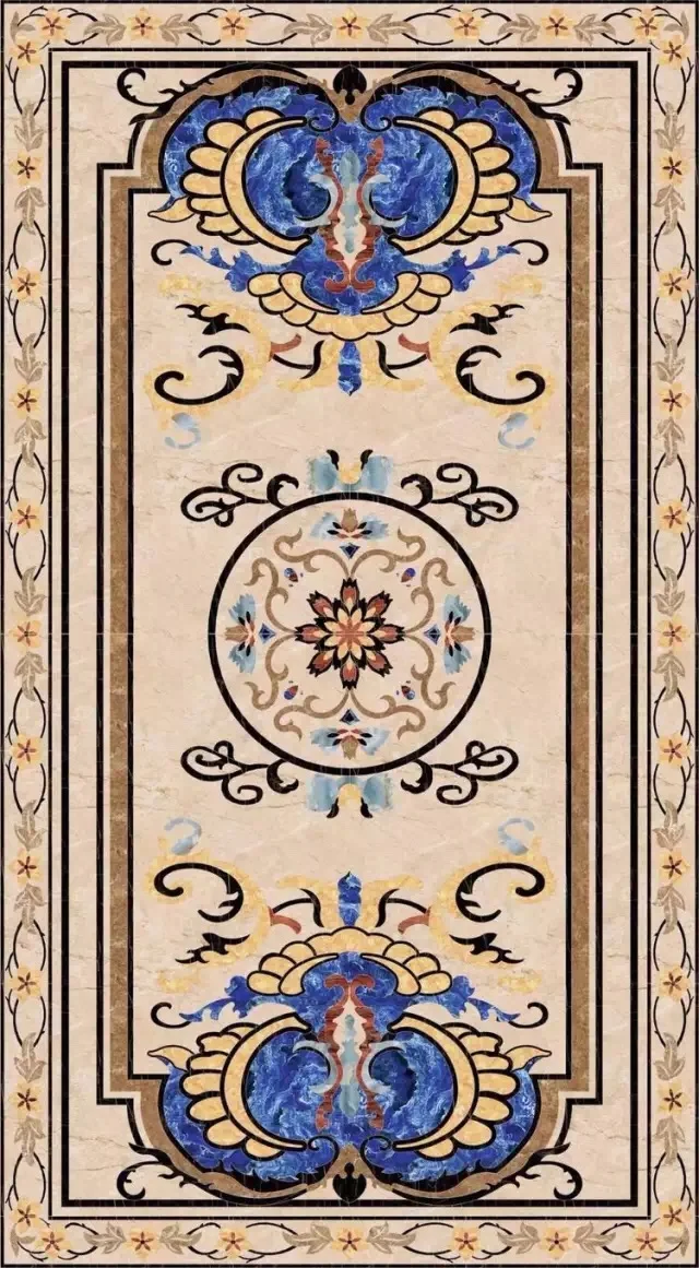 
Mosaic marble flooring border design medallion floor tiles 