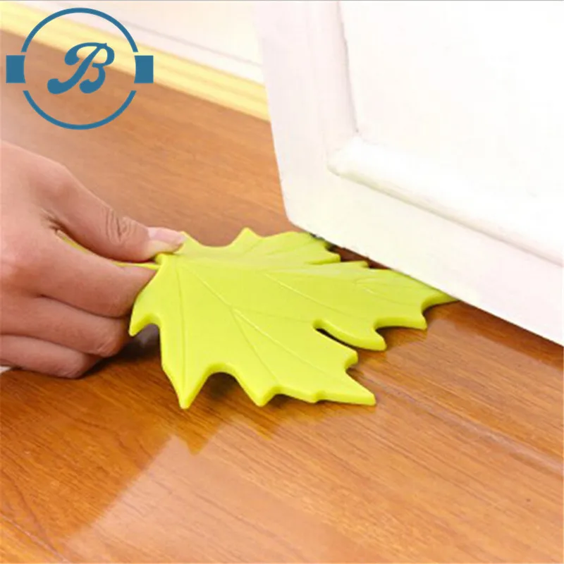 Novelty Autumn Maple Leaf Shaped Silicone Rubber Door Stopper