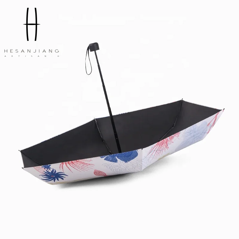 New products 5 fold mini compact umbrella  with case uv sun protection umbrella