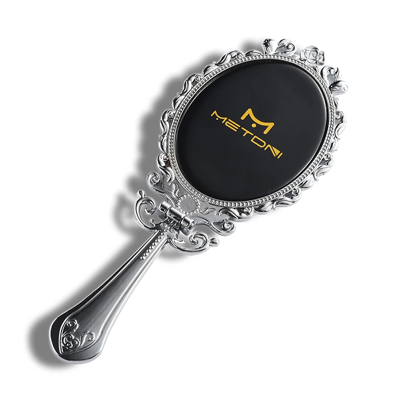 Chinese Vintage Vanity Foldable Custom Hand Held Luxury Mirror With Silver & Gold Color Plating
