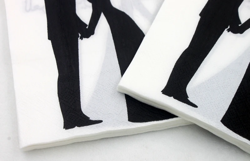 Food-grade Printed Arabic Bridegroom Bride Paper Napkins Tissue Napkin Servilleta For Wedding Party Decor 33*33cm Or Custom