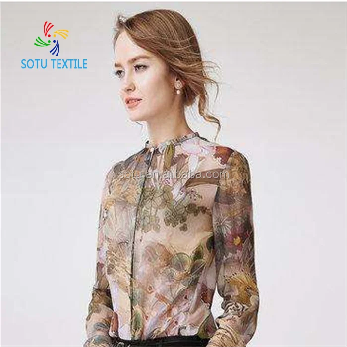 wholesale 100% polyester silk printed chiffon georgette fabric