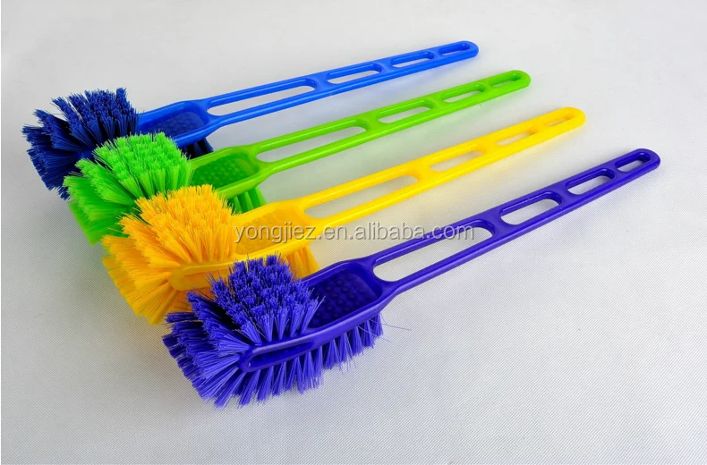 India market heavy duty plastic double hockey brush toilet cleaning brush