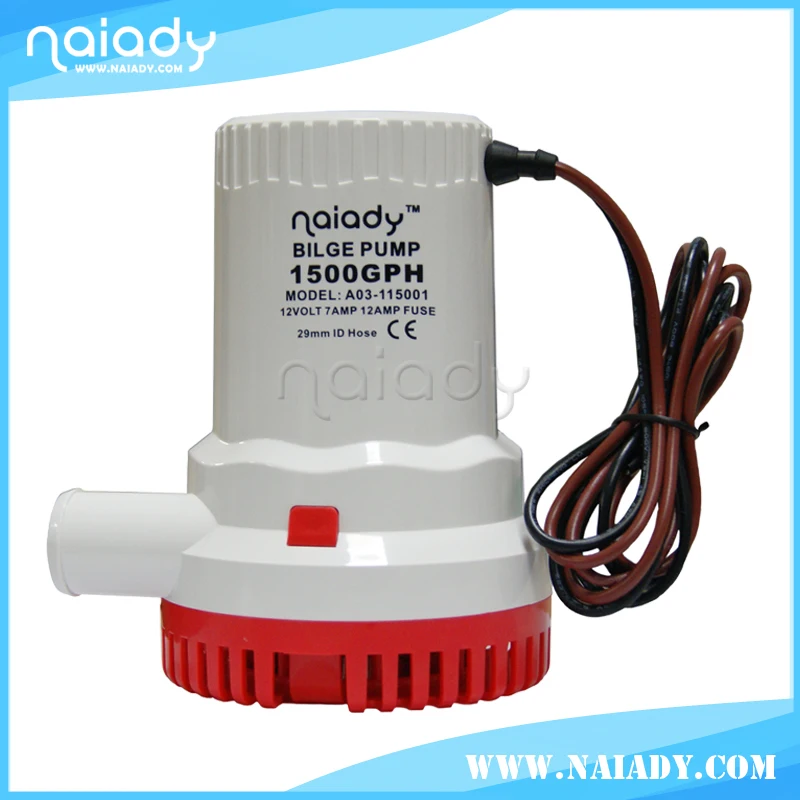 Naiady 1500GPH 12V non automatic submersible marine boat bilge pump