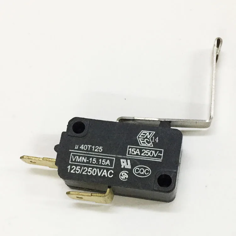 Towei safety limit switches supplier 15A~125V/250V t125 2 pin limit zippy safety heater micro switch with right angle lever