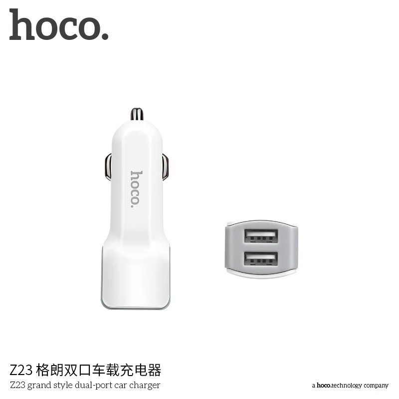 
2020 Hot Wholesale HOCO Z23 Electric Dual USB Cellphone Car Battery Charger 2.4A 12W Fast Charging Power Mobile Chargers 