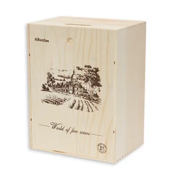 Wholesale high quality custom 6 bottle wooden wine box