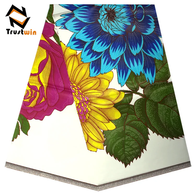Hotsale big flower print ankara fabric African wax prints fabric