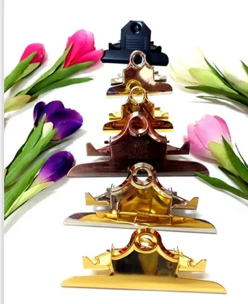 70 mm 110MM rose gold metal tooth clip for office folder