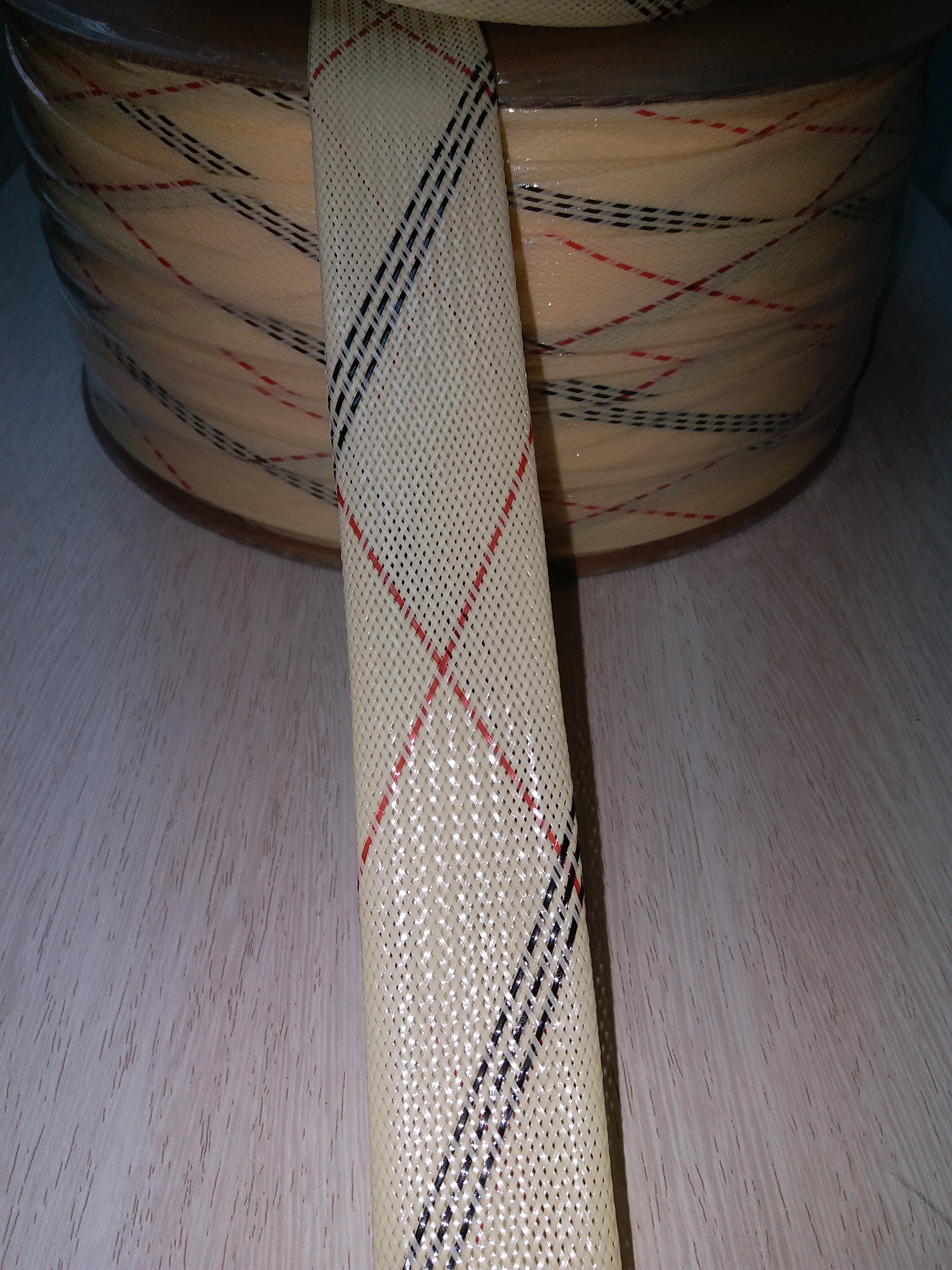 Flat yarn braided sleeving Flat filament braided sleeving