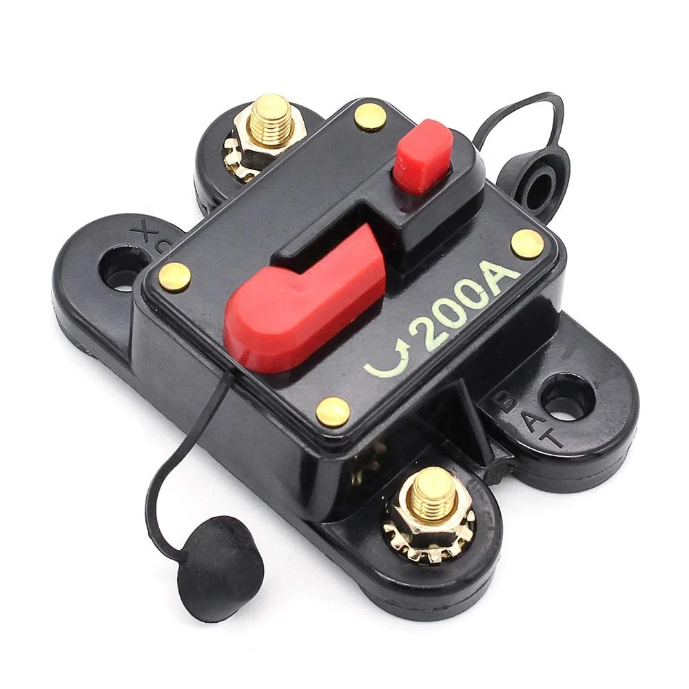 
12V-24V 100A,150A,200A,250A,300A Circuit Breaker Fuse Inverter Manual Reset Button Automobile Panel Mounting for Car Marine Boat 