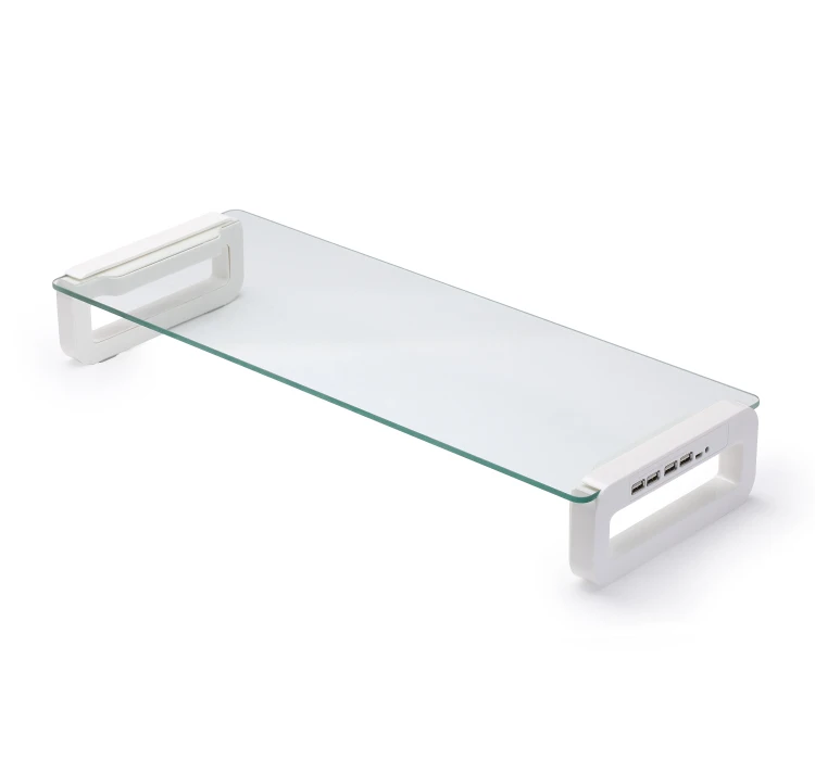 
Transparent tempered glass ergonomic LCD computer desktop dual monitor riser stand with USB hub 2.0 3.0 Transparent tempered glass ergonomic LCD computer desktop dual monitor riser stand with USB hub 2.0 3.0