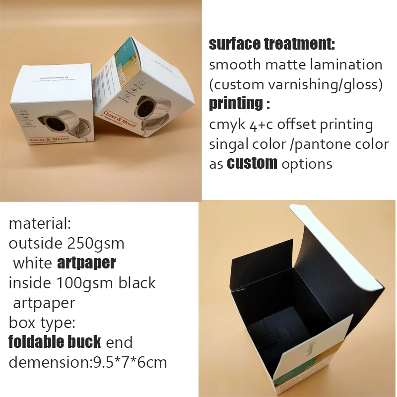custom rigid sturdy white matte box packaging security camera surveillance camera CCTV  packaging box with logo printed