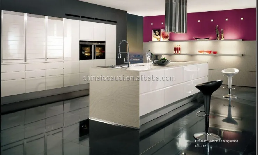 
Guangzhou factory export Italy style melamine modular kitchen cabinet design 