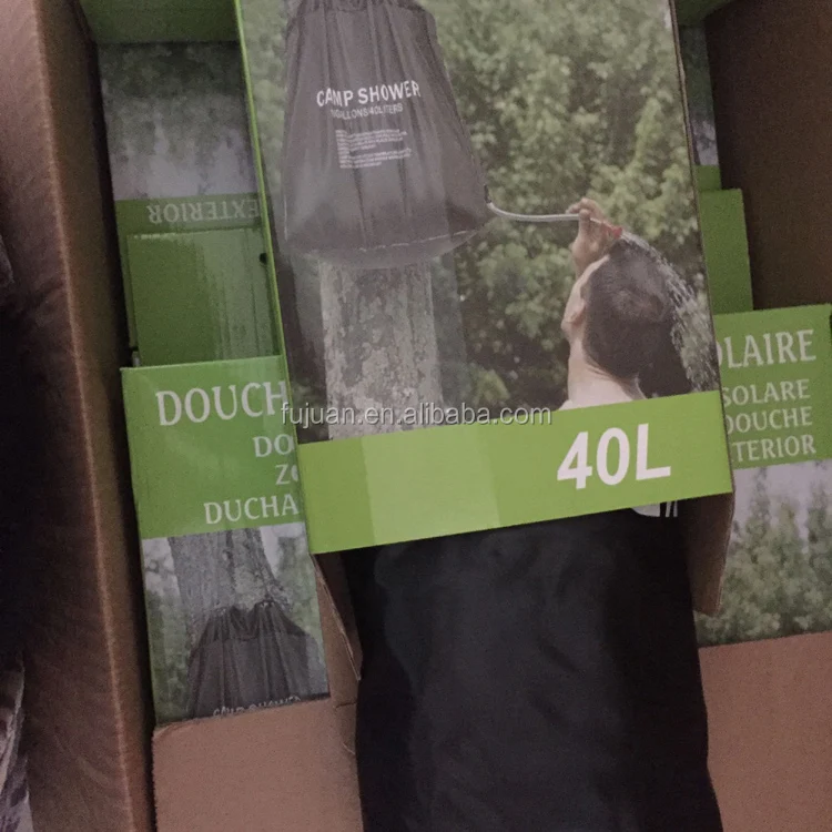 10 Gallon color box package pvc outdoor portable pocket camping shower