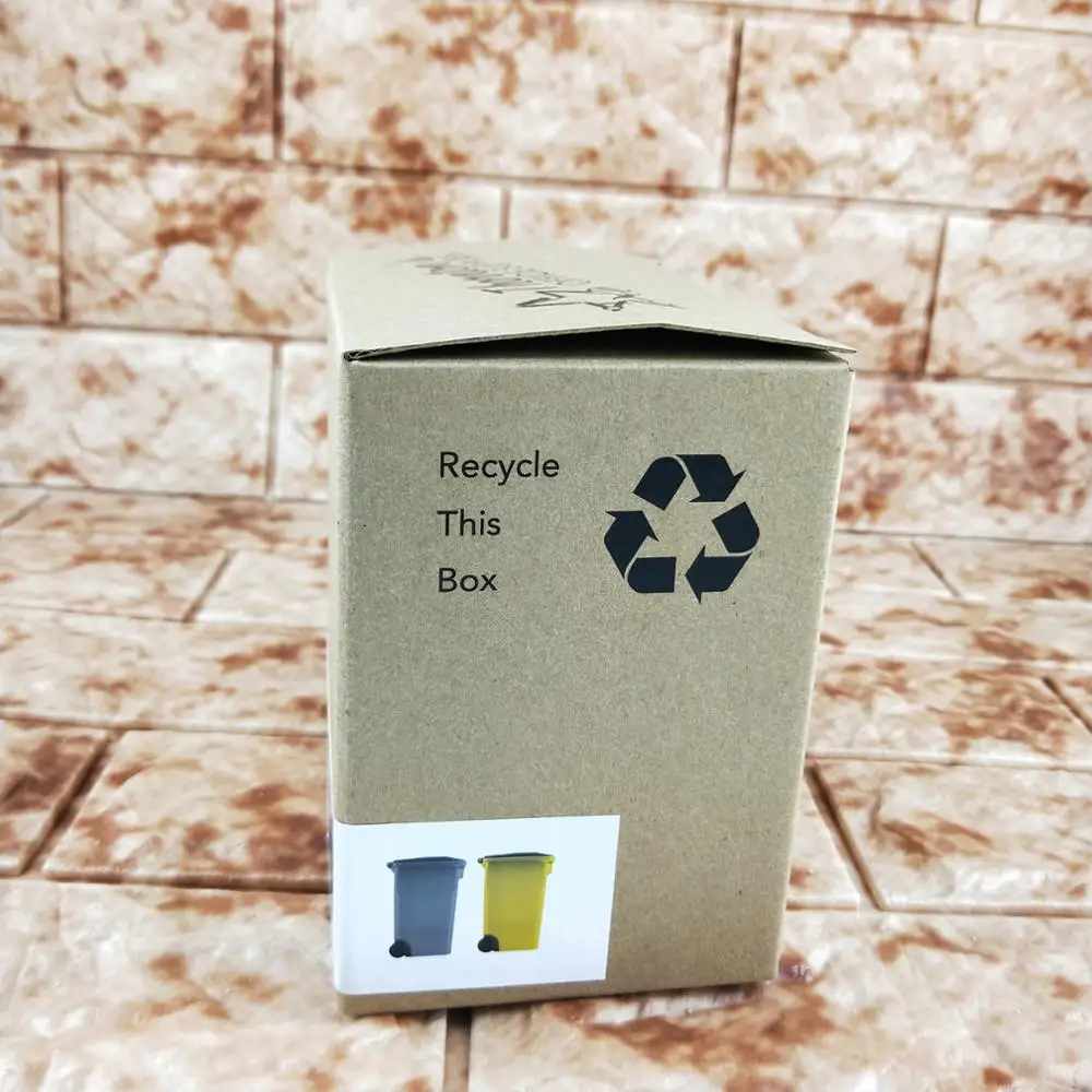 Mini Trash and Recycle Can Wheelie bin Pencil Cup Holder