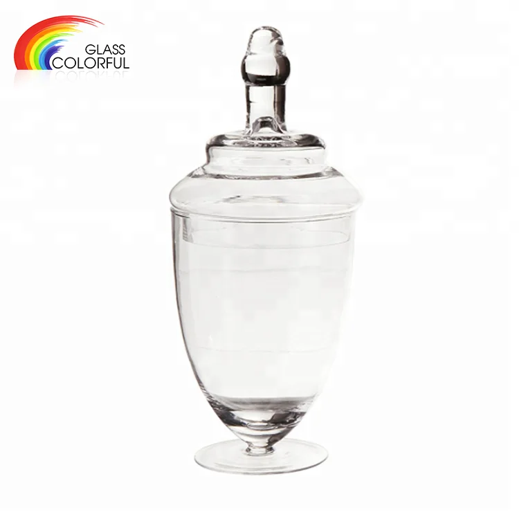 European style clear glass candy storage jar with glass lid glass food container kitchen storage