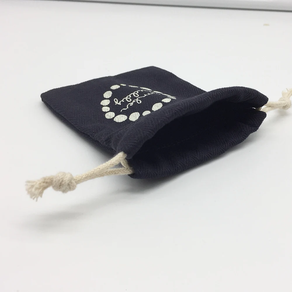 
wholesale organic cotton canvas small velvet drawstring pouch jewelry gift bag 