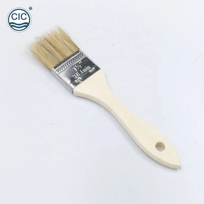 3 IN Wall Natural Bristle White Gray Paint Brush Wooden