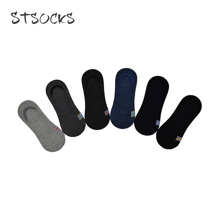 
 Изготовленные на заказ хлопковые носки-невидимки с подкладкой-лодочкой и флагом на английском языке черные мужские носки из 100% хлопка с низким вырезом  