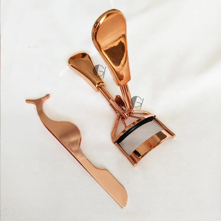 
China Can Creat Own Brand Eyelashes Tweezers Wholesale Stainless Material Rose Gold Eyelash Applicator Tweezers with Logo 