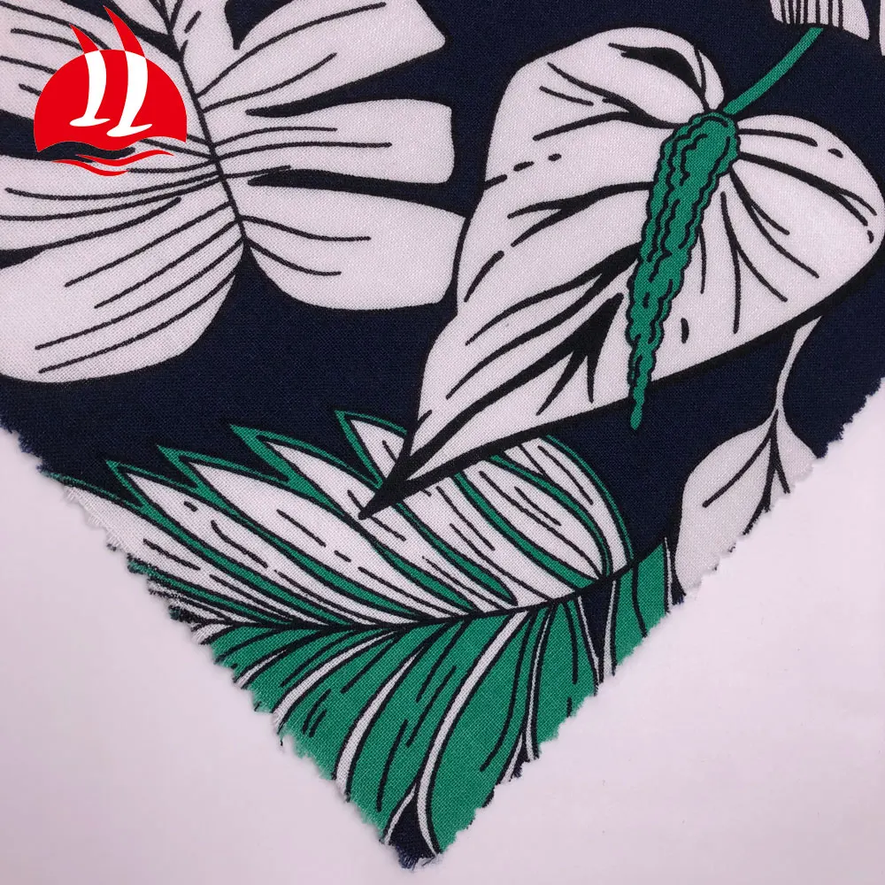 Summer thin floral printed clothing cotton linen  fabrics for dresses