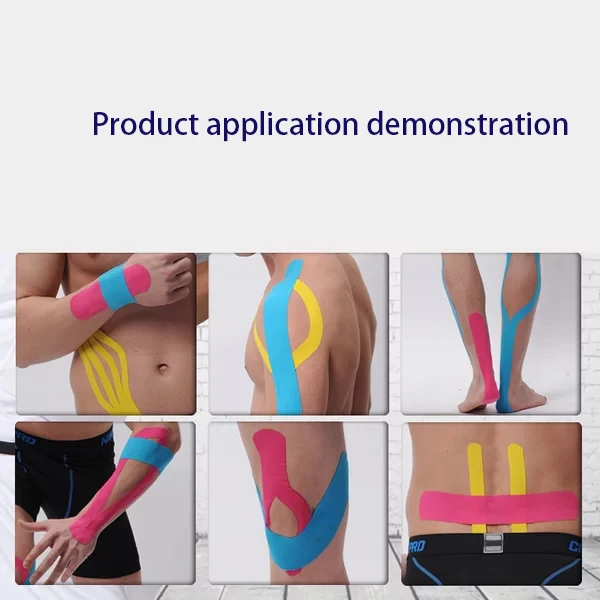 
High Quality 12 colors Waterproof Cotton Elastic Sports Kinesiology Tape 5cm x 5m 