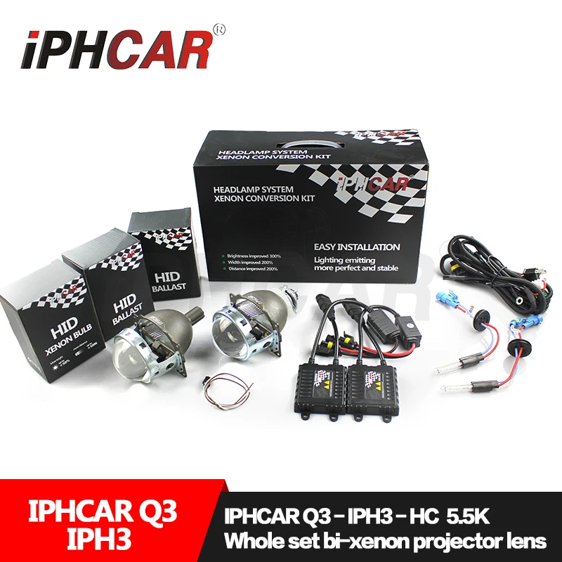 IPHCAR Wholesale Super Bright Bi-xenon Universal Retrofit Projectors Xenon Hid Conversion Kit Special Xenon Bulb