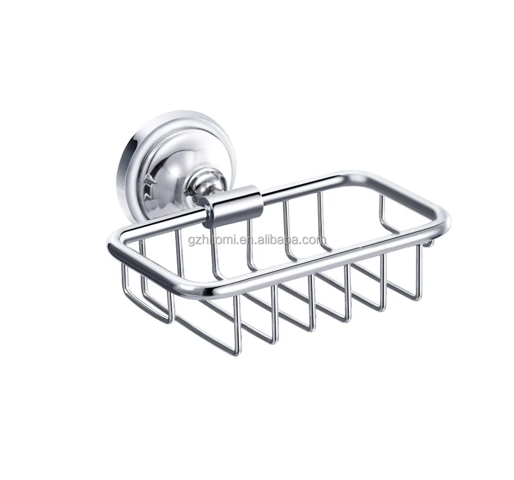 
Stainless steel bathroom soap wire basket in chrome finish 