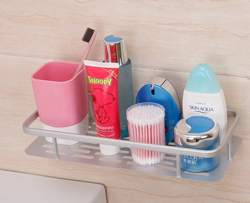 2021 Amazon hot selling Wall mounted space aluminum Kitchen Bathroom Hanging Storage Rack Shelf Basket