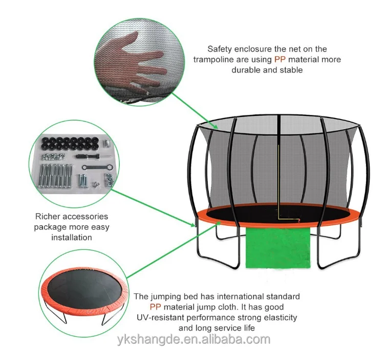 14ft cheap kids outdoor gymnastic trampoline with basketball hoop