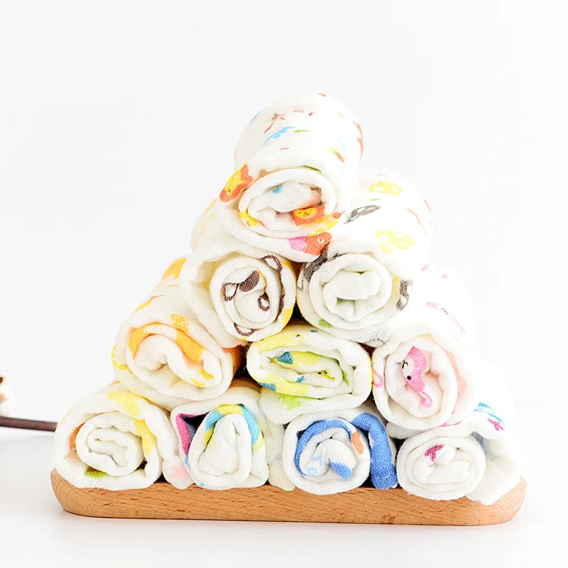 Wholesale Six Layers Cotton Gauze Microfibre Baby Bibs white Face Towel baby Saliva Towel