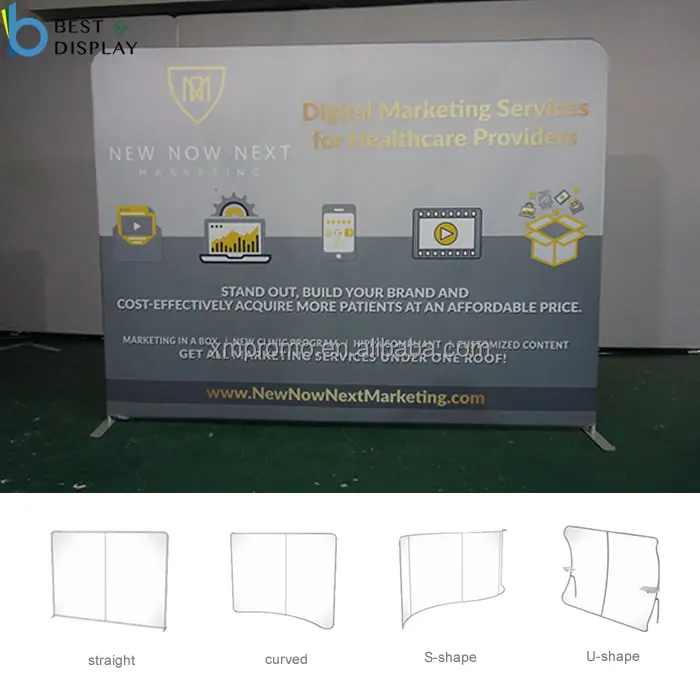 Customize Printed Portable Trade Show Display Pillowcase Backdrop With Hardware And Graphic
