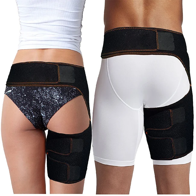 2020 adjustable thigh brace compression wrap groin hip support
