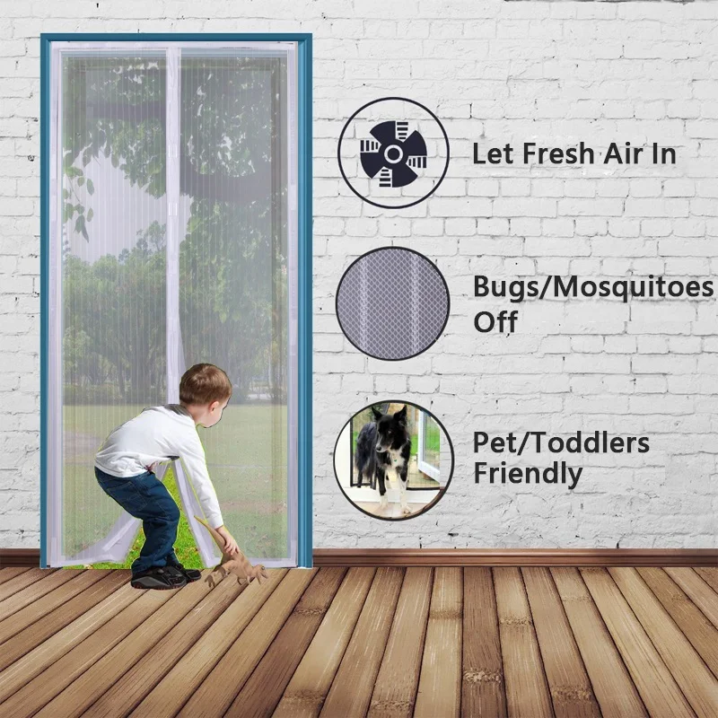 Magnetic Door Screen Mosquito Net Mesh Curtain with Magnets