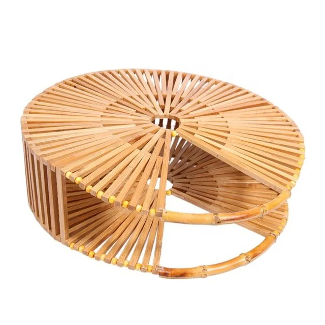 Factory Wholesale  Price Ins Popular Handmade Bamboo Bag Purse Women Fashion Bamboo Tote Bag Ladies Rattan Beach  Clutch Handbag