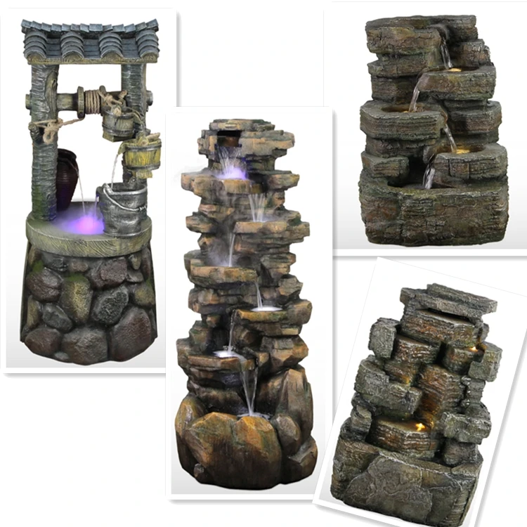 Large Size Rockery Water Fountain Feng Shui Style for Home and Garden Decoration Resin Fountain Bird Fountain Clothes 45 Days