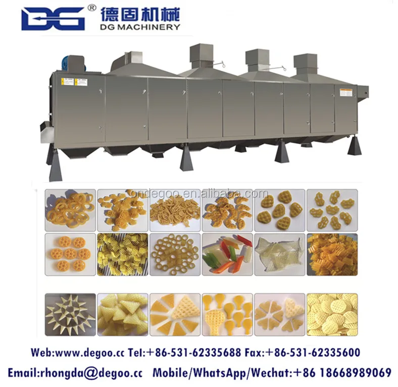 
Automatic fry 2d snacks pellet making machine frying puff 2d/3d corn snack pellet extruder 