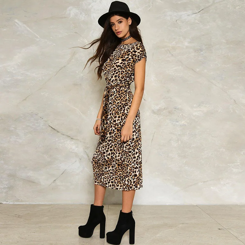 Fashion Tiger Animal printed long dresses from Guangzhou Factory