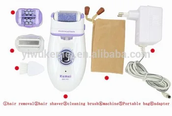 Kemei KM-1981 3 в 1, Электрический безболезненный женский эпилятор для удаления волос на ногах, оптовая продажа