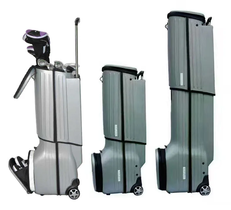 telescopic hard case golf bag with travel wheels
