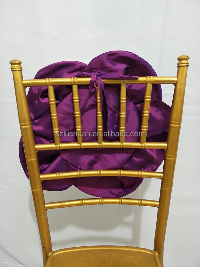 Wedding Purple Flower Tied Party Unique Chair Cover