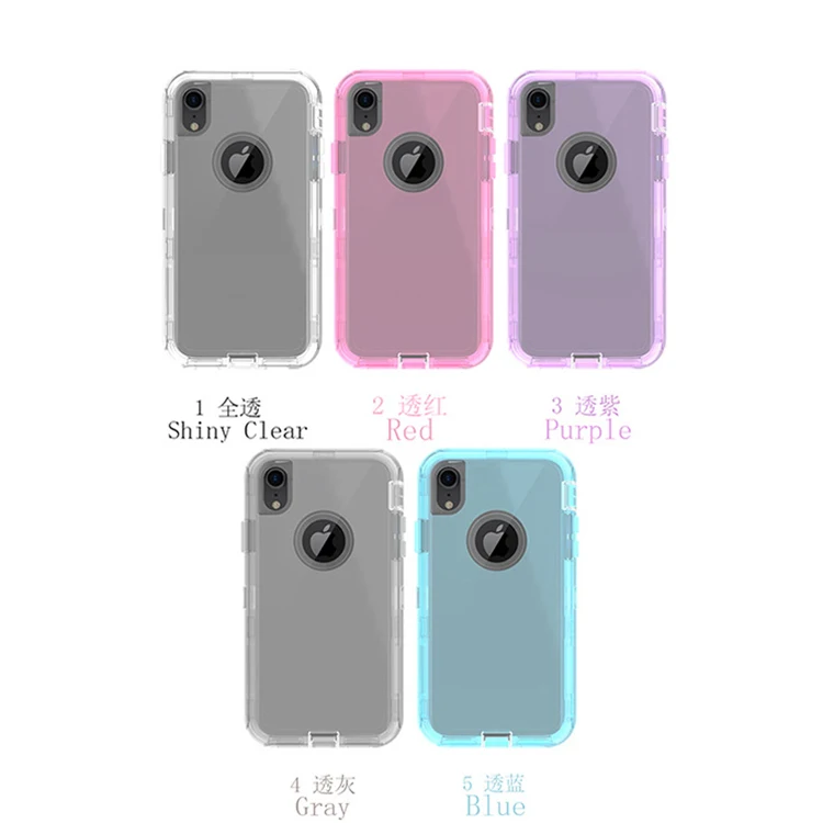 
For iPhone 12 Military Grade Clear Heavy Duty Defender Case PC TPU Rugged Shockproof Cover for iPhone 11 Pro Max XR Xs Max 8 7P 