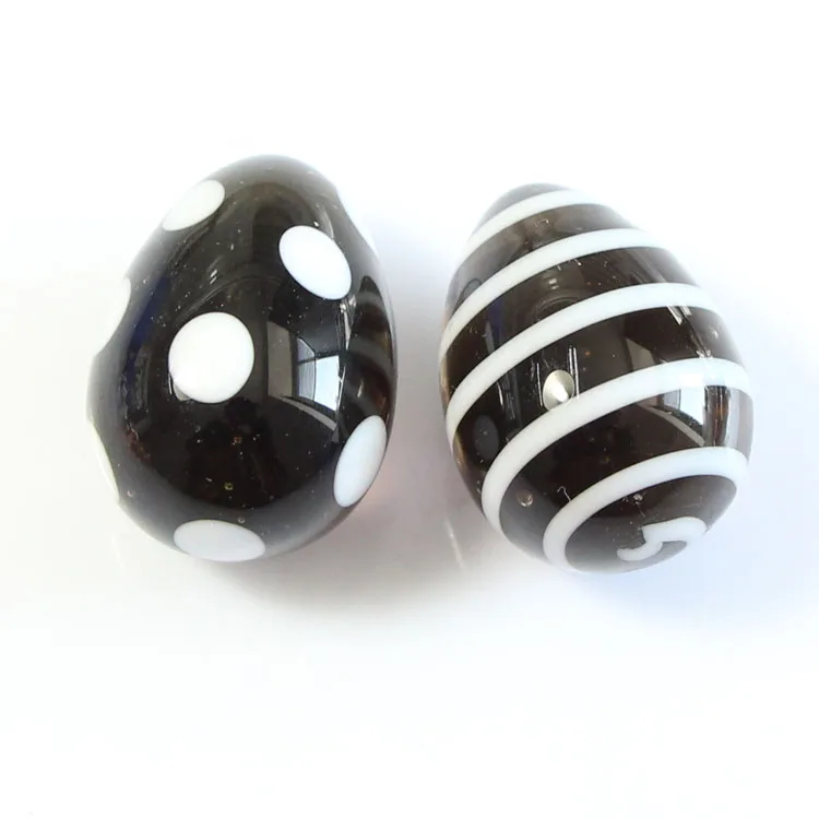 mixed decorative lampwork glass easter egg