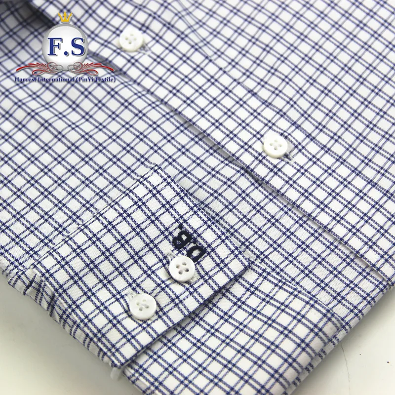 
dark blue plaid oxford high end bespoke mens dress shirts 