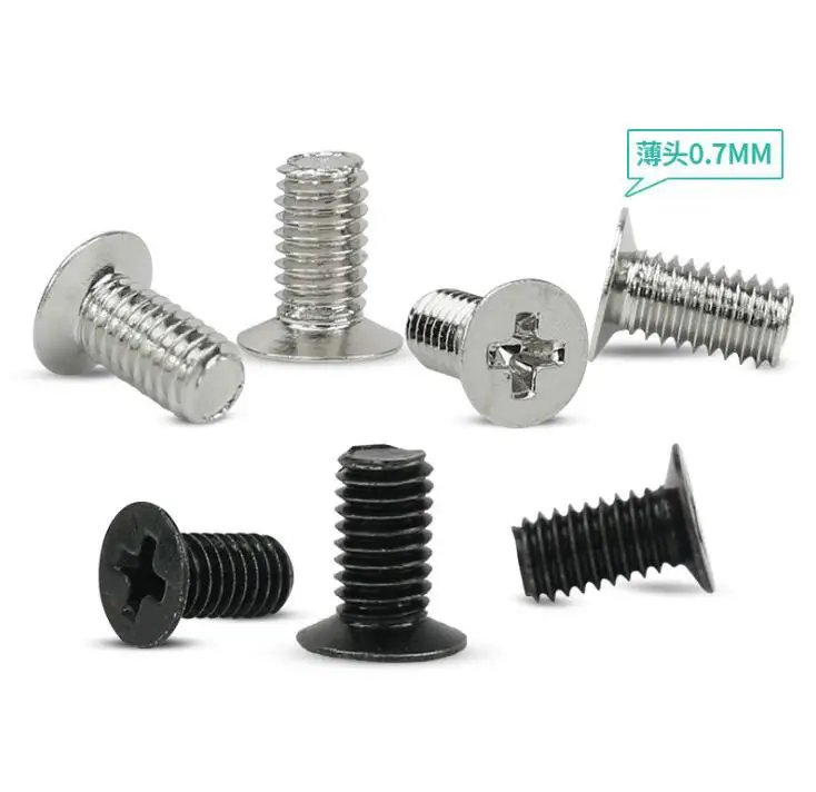 [KM thin head screw] round countersunk head micro screw cross mechanical dental screw M3*6 nickel/black zinc.