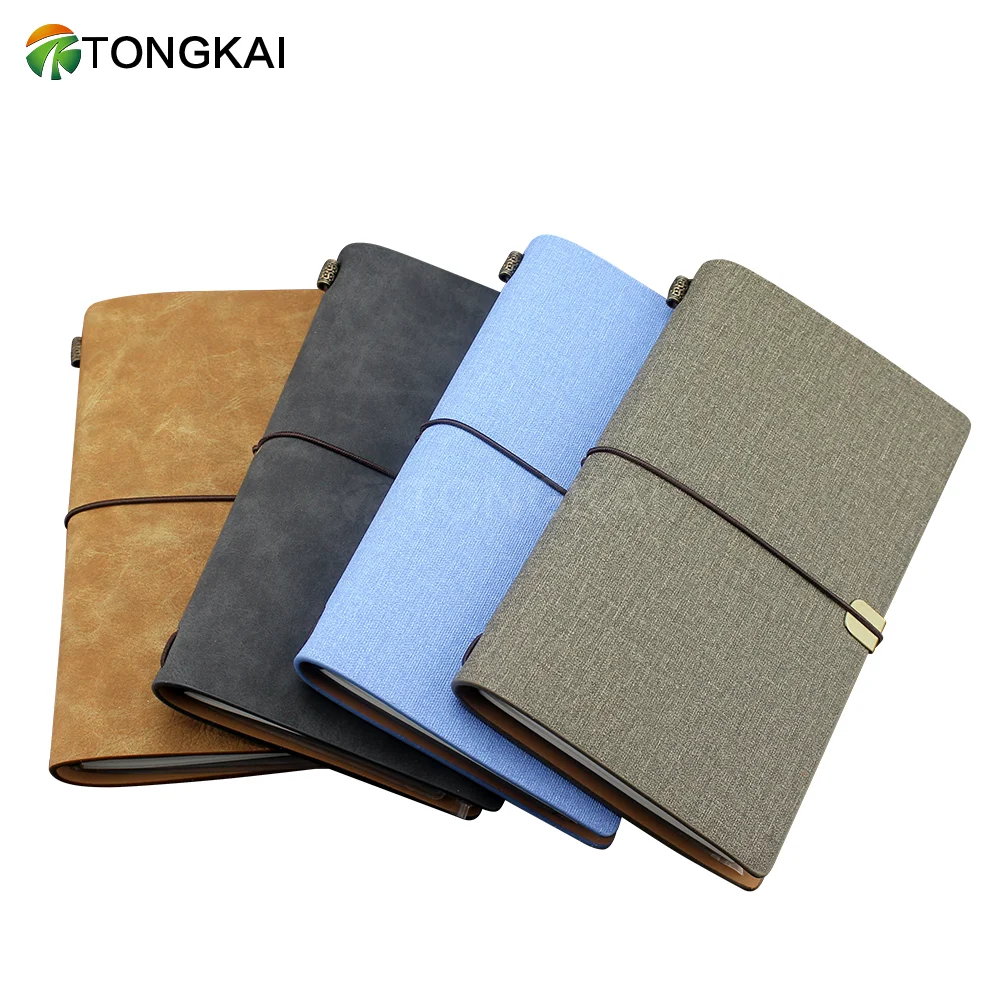 New Premium Quality Design Leather Cover Travel Journal Notebook Mini Notebook Diary Planner With Inside Elastic Closure Pocket