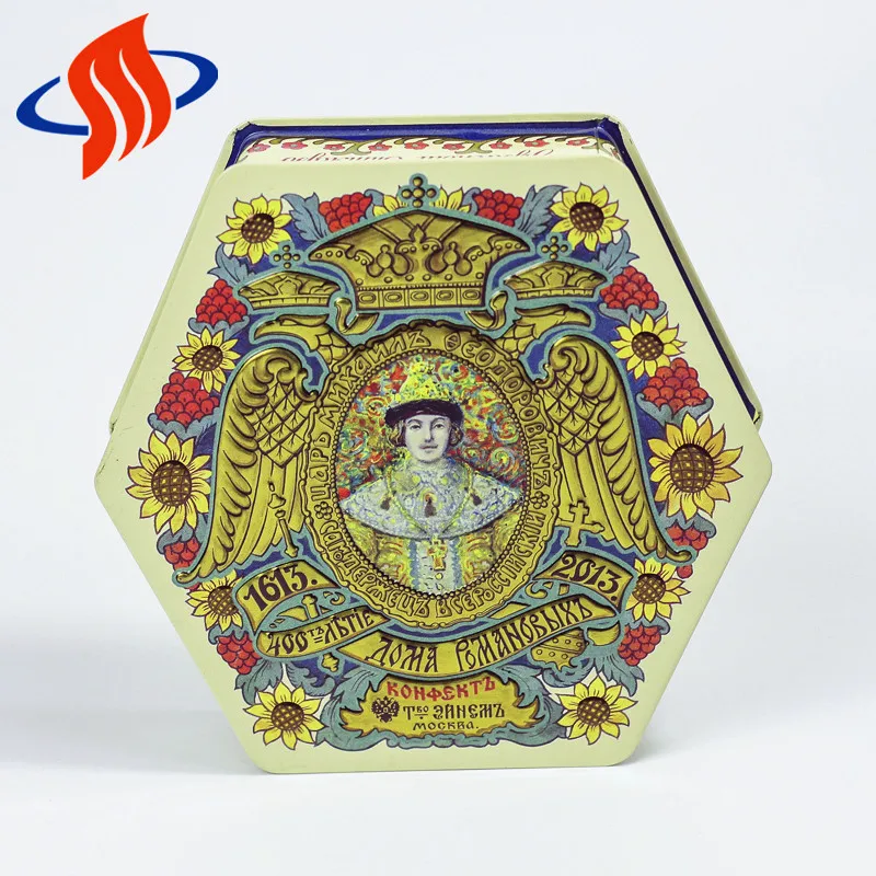 
irregular shape metal cake packing tin 